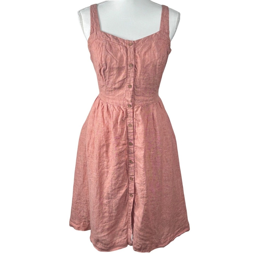Italian Linen Button Down A-line Dress